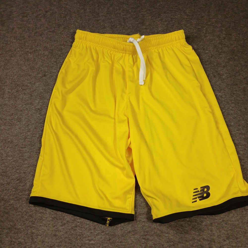 New Balance Shorts Mens Small Yellow NB Dry Athletic Soccer MS90426‎